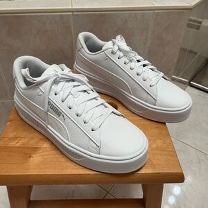 🎁 BRAND NEW Puma Smash V3 Platform Sneaker Reptile/Women’s Size 8/White